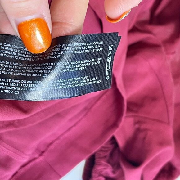 C/Meo Collective Womens Ruffle Puff Sleeve Mini Dress Red M Scoop Neck Zip - Picture 8 of 10